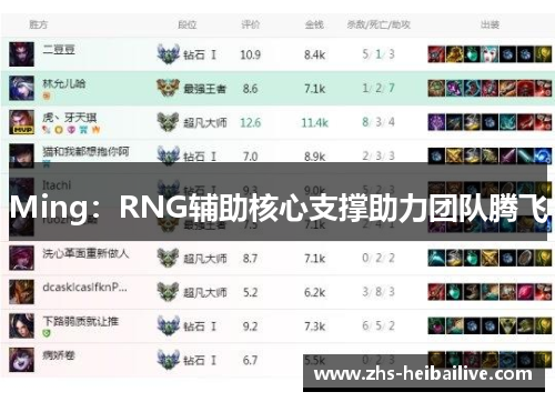 Ming：RNG辅助核心支撑助力团队腾飞